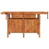 Workbench with Drawers and Vices 162x62x83 cm Solid Wood Acacia