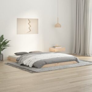 Bed Frame without Mattress 135x190 cm Double Double Solid Wood Pine