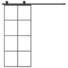 Sliding Door with Hardware Set 90x205 cm ESG Glass & Aluminium