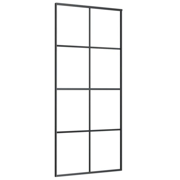 Sliding Door with Hardware Set 90x205 cm ESG Glass & Aluminium