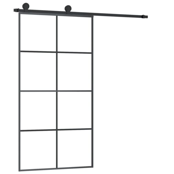Sliding Door with Hardware Set 102.5x205 cm ESG Glass & Aluminium