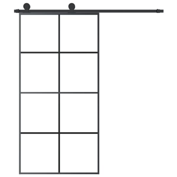 Sliding Door with Hardware Set 102.5x205 cm ESG Glass & Aluminium