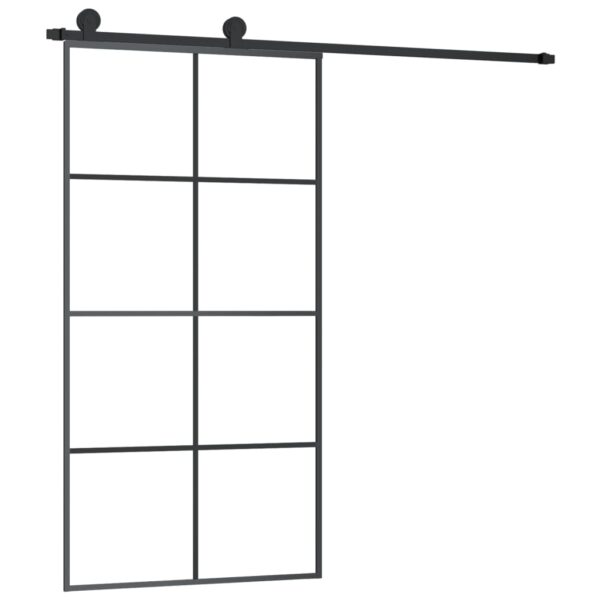 Sliding Door with Hardware Set 102.5x205 cm ESG Glass & Aluminium