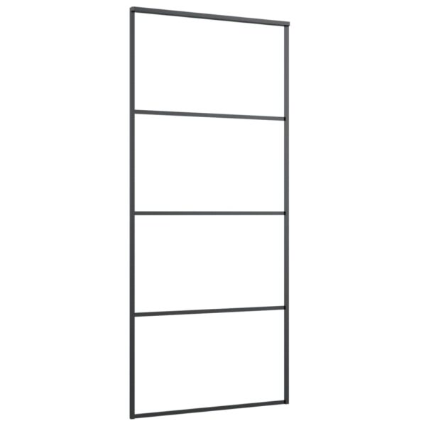 Sliding Door with Hardware Set 90x205 cm ESG Glass & Aluminium