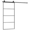 Sliding Door with Hardware Set 90x205 cm ESG Glass & Aluminium