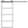 Sliding Door with Hardware Set 90x205 cm ESG Glass & Aluminium