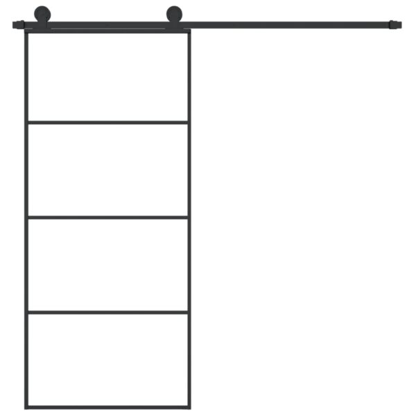Sliding Door with Hardware Set 90x205 cm ESG Glass & Aluminium