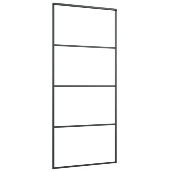 Sliding Door with Hardware Set 90x205 cm ESG Glass & Aluminium