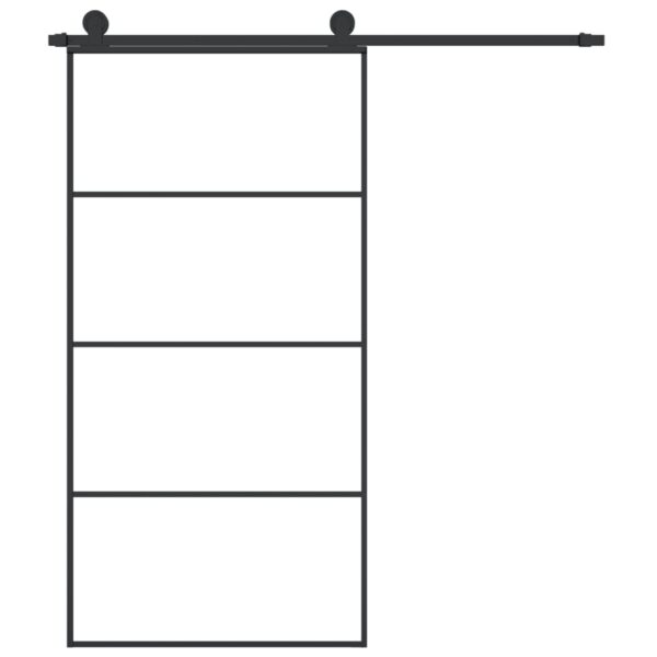 Sliding Door with Hardware Set 102.5x205 cm ESG Glass & Aluminium