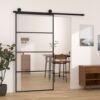 Sliding Door with Hardware Set 102.5x205 cm ESG Glass & Aluminium