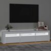 TV Cabinet with LED Lights White 180x35x40 cm