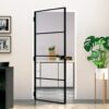 Interior Door Black 93x201.5 cm Tempered Glass & Aluminium