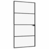 Interior Door Black 102x201.5 cm Tempered Glass & Aluminium