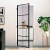 Interior Door Black 83x201.5 cm Tempered Glass & Aluminium