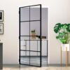 Interior Door Black 102x201.5 cm Tempered Glass & Aluminium