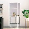Interior Door White 93x201.5 cm Tempered Glass & Aluminium Slim
