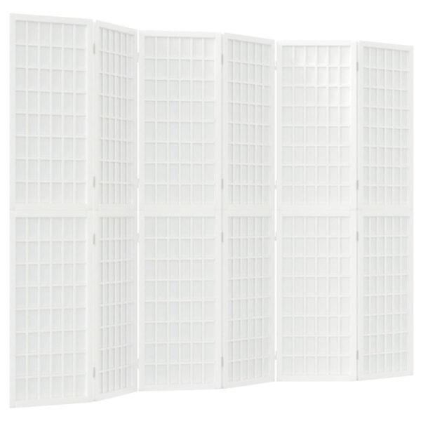 Folding 6-Panel Room Divider Japanese Style 240x170 cm White
