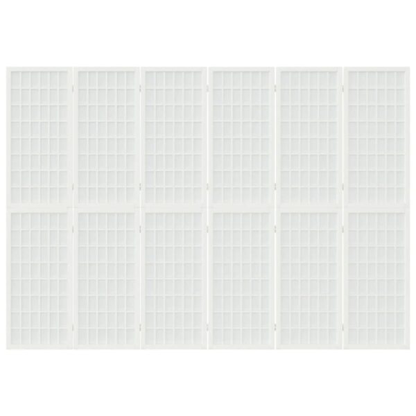 Folding 6-Panel Room Divider Japanese Style 240x170 cm White