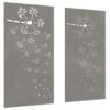 Garden Wall Decorations 2pcs 105x55cm Corten Steel Flower Design