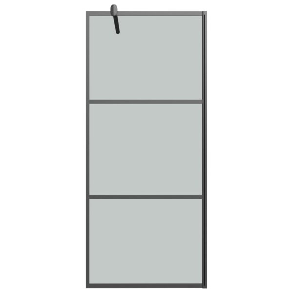 Walk-in Shower Wall with Shelf Black 100x195 cm ESG Glass & Aluminium