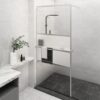 Walk-in Shower Wall with Shelf Chrome 90x195 cm ESG Glass & Aluminium