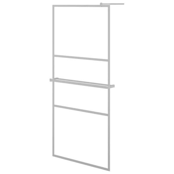 Walk-in Shower Wall with Shelf Chrome 90x195 cm ESG Glass & Aluminium