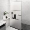 Walk-in Shower Wall with Shelf Chrome 90x195 cm ESG Glass & Aluminium