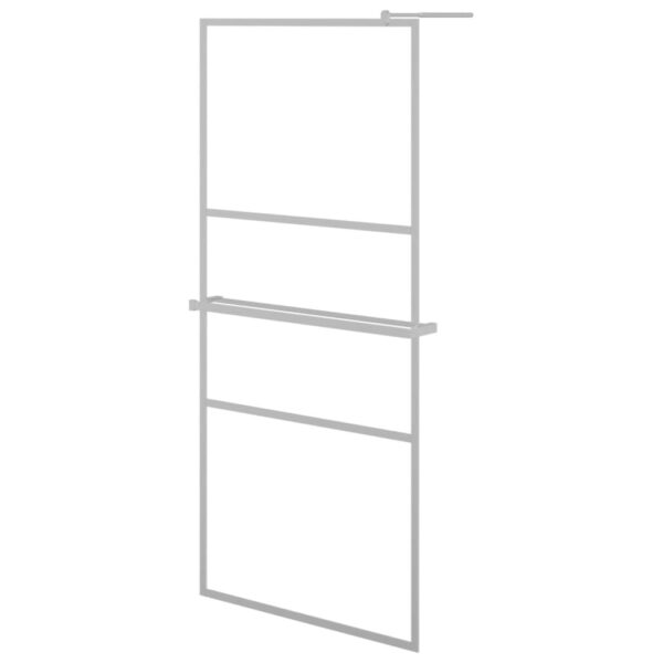 Walk-in Shower Wall with Shelf Chrome 100x195 cm ESG Glass & Aluminium