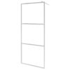 Walk-in Shower Wall with Shelf Chrome 100x195 cm ESG Glass & Aluminium