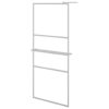 Walk-in Shower Wall with Shelf Chrome 100x195 cm ESG Glass & Aluminium