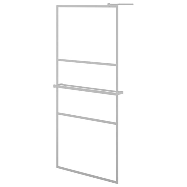 Walk-in Shower Wall with Shelf Chrome 100x195 cm ESG Glass & Aluminium