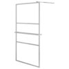Walk-in Shower Wall with Shelf Chrome 115x195 cm ESG Glass & Aluminium