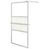 Walk-in Shower Wall with Shelf Chrome 115x195 cm ESG Glass & Aluminium