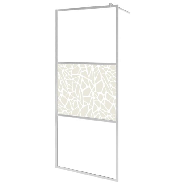 Walk-in Shower Wall with Shelf Chrome 115x195 cm ESG Glass & Aluminium