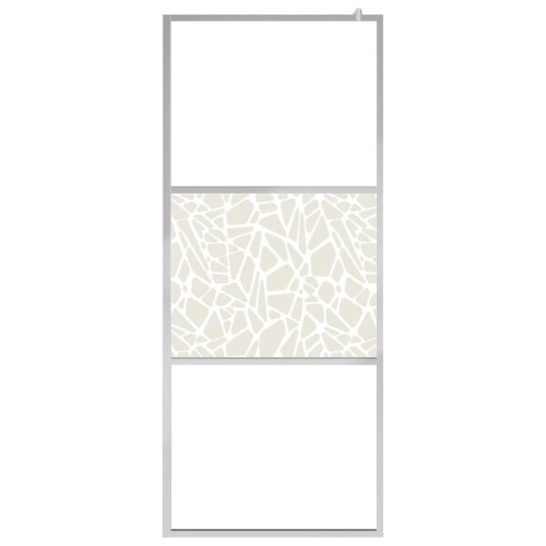 Walk-in Shower Wall with Shelf Chrome 115x195 cm ESG Glass & Aluminium