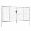 Mesh Garden Gate Silver 300x175 cm Galvanised Steel