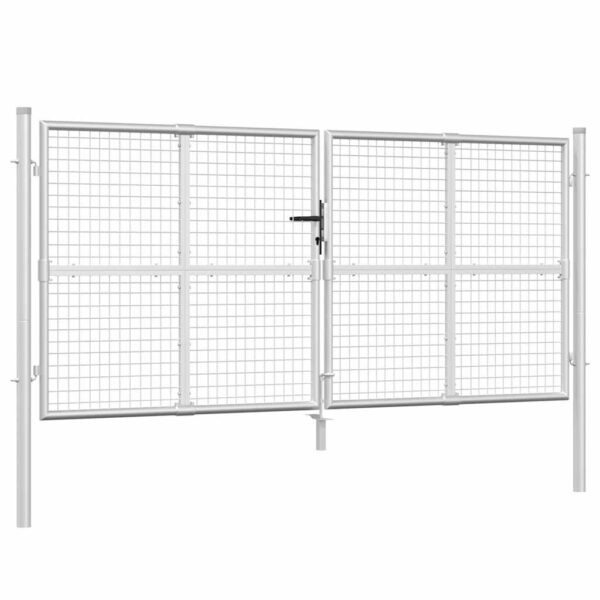 Mesh Garden Gate Silver 300x175 cm Galvanised Steel