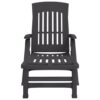 Folding Sun Lounger with Wheels Anthracite PP