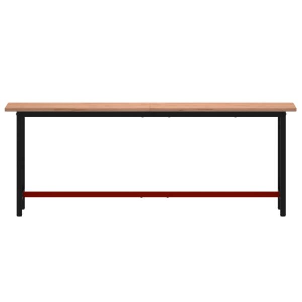 Workbench 220x55x81.5 cm Solid Wood Beech and Metal