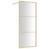 Walk-in Shower Wall with Clear ESG Glass Gold 80x195 cm