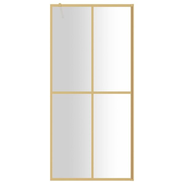 Walk-in Shower Wall with Clear ESG Glass Gold 80x195 cm