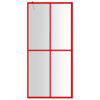 Walk-in Shower Wall with Clear ESG Glass Red 90x195 cm