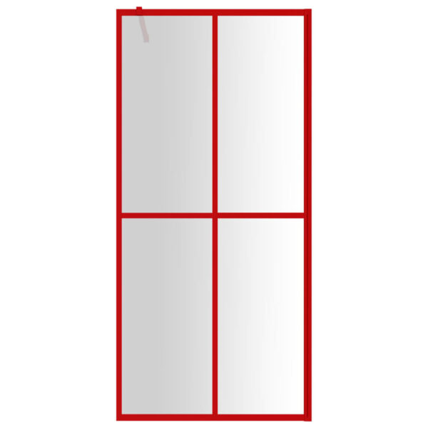 Walk-in Shower Wall with Clear ESG Glass Red 90x195 cm