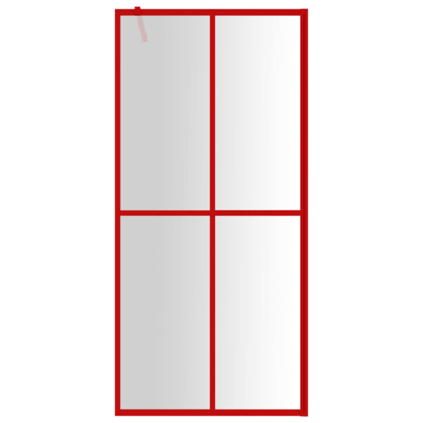 Walk-in Shower Wall with Clear ESG Glass Red 100x195 cm