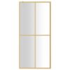 Walk-in Shower Wall with Clear ESG Glass Gold 100x195 cm