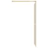 Walk-in Shower Wall with Clear ESG Glass Gold 100x195 cm