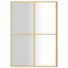Walk-in Shower Wall with Clear ESG Glass Gold 140x195 cm