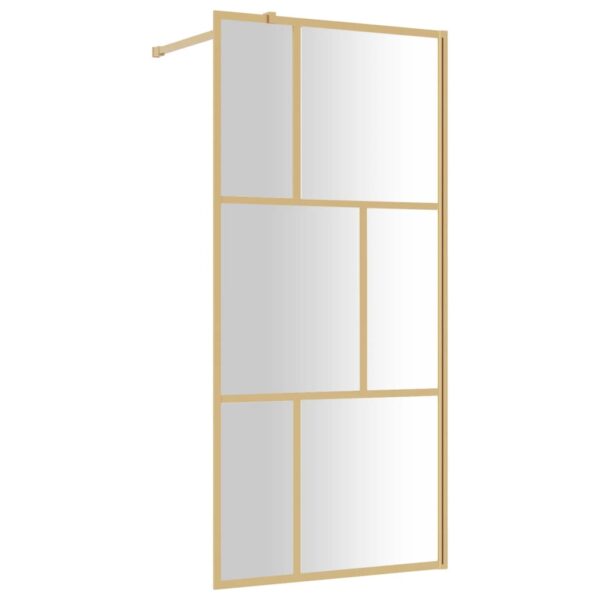 Walk-in Shower Wall with Clear ESG Glass Gold 80x195 cm