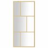 Walk-in Shower Wall with Clear ESG Glass Gold 80x195 cm