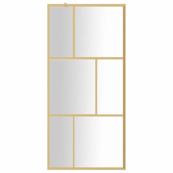 Walk-in Shower Wall with Clear ESG Glass Gold 80x195 cm